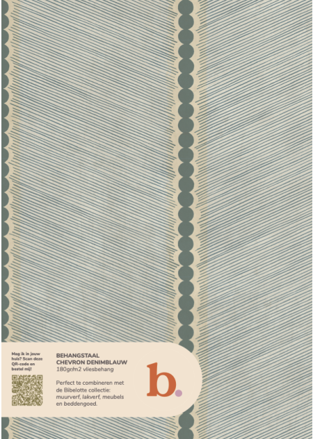 Chevron denimblauw behangstaal