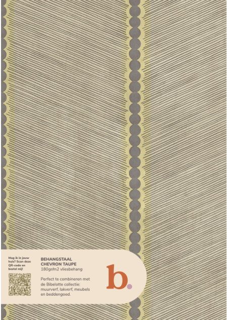 Chevron taupe behangstaal