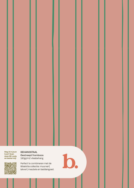 Gestreept framboos behangstaal