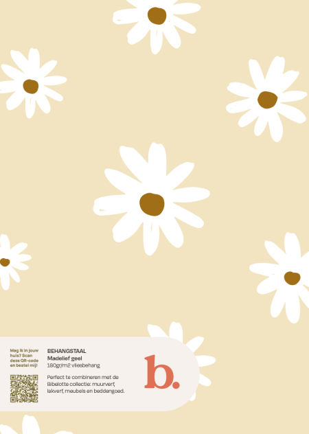 Madelief geel behangstaal 