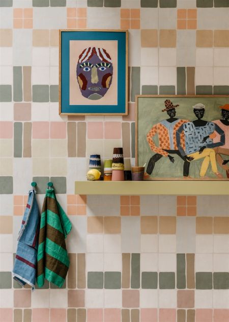 Behang Patchwork retro