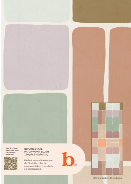 Patchwork blush behangstaal