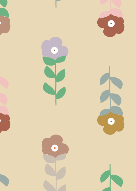 Behang Fleurtje geel