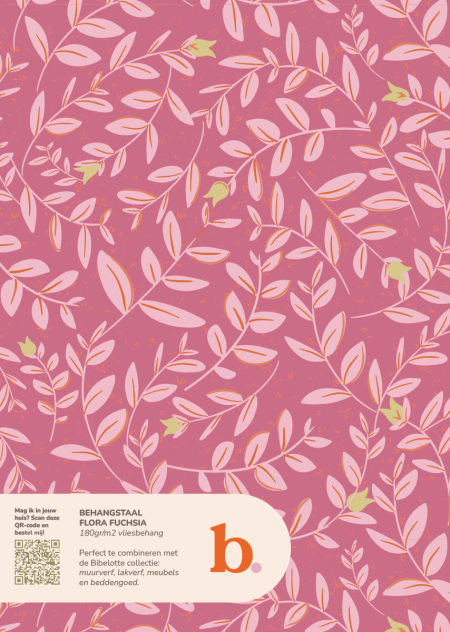 Flora fuchsia behangstaal