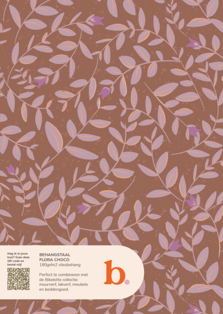 Flora choco behangstaal